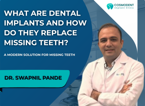 Visual explaining what are dental implants with dentist in modern dental clinic