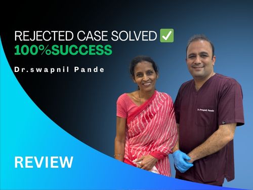 cold, smooth & tasty..jpg Promotional banner showing a smiling dentist and patient with text “Rejected Case Solved 100% Success – Dr. Swapnil Pande Review,” highlighting successful full dental impants treatment.
